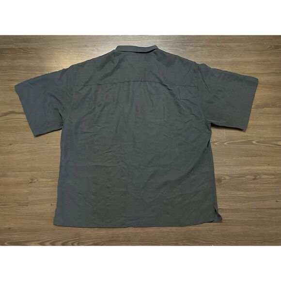 Bamboo Cay 2XL Black Palm Tree Embroidered Modal Blend Button Up S/S Shirt - Picture 2 of 7